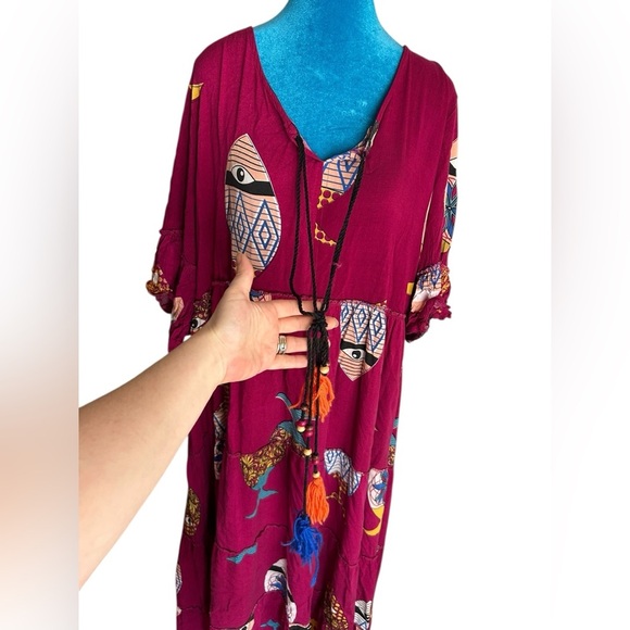 Miss Dodo bohemian flowy fish Patterned maxi Dress - Picture 3 of 7
